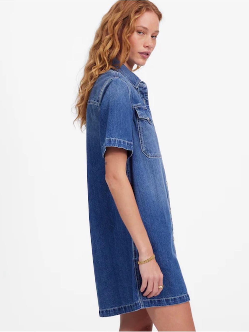 NWT Madewell Denim Boxy Shirtdress in Demarco Wash, M - Picture 3 of 7